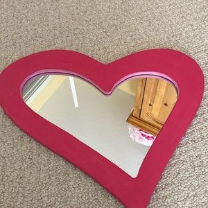 Pottery, barn, kids, pink wooden mirror